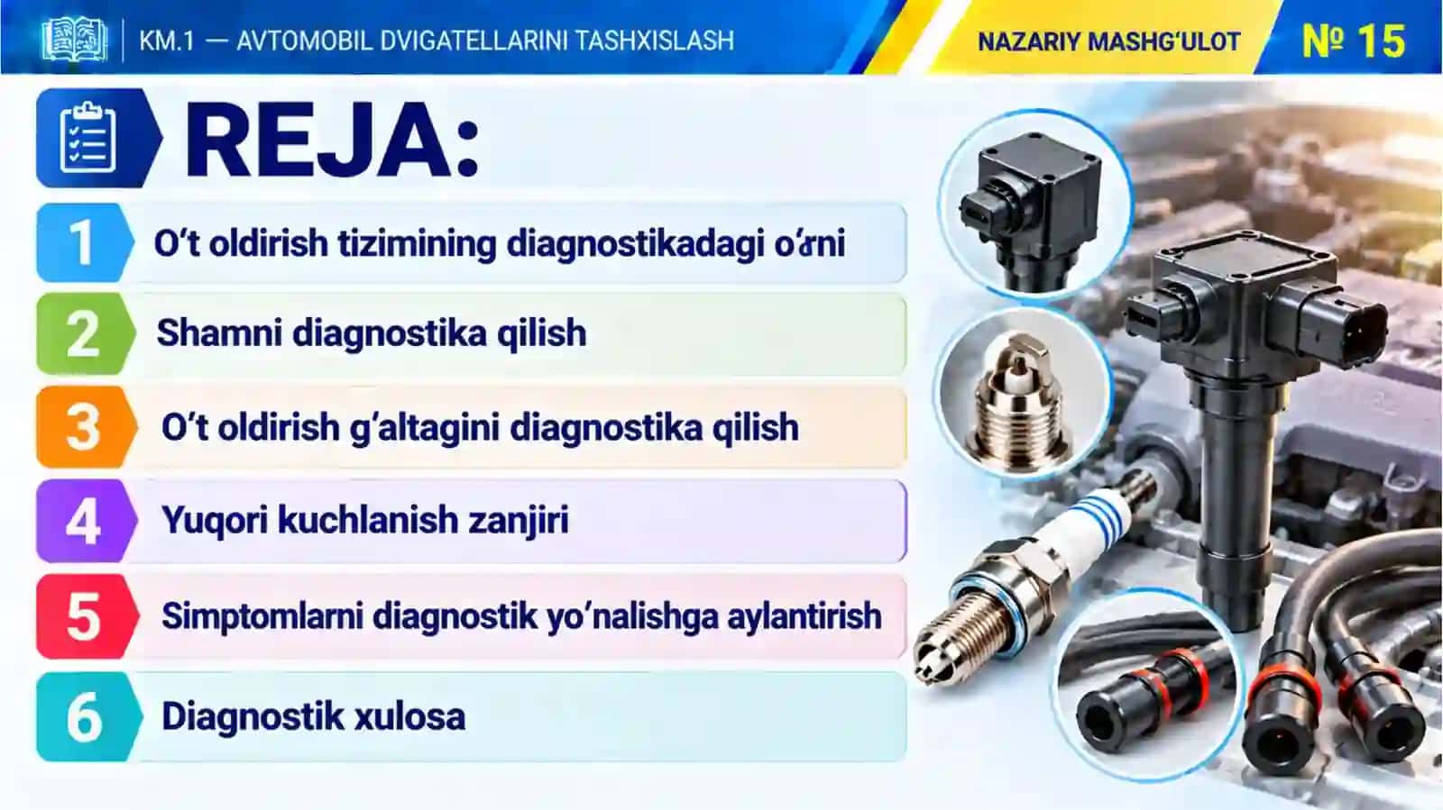 KM1_15-mavzu. O‘t oldirish tizimining diagnostikasi 2