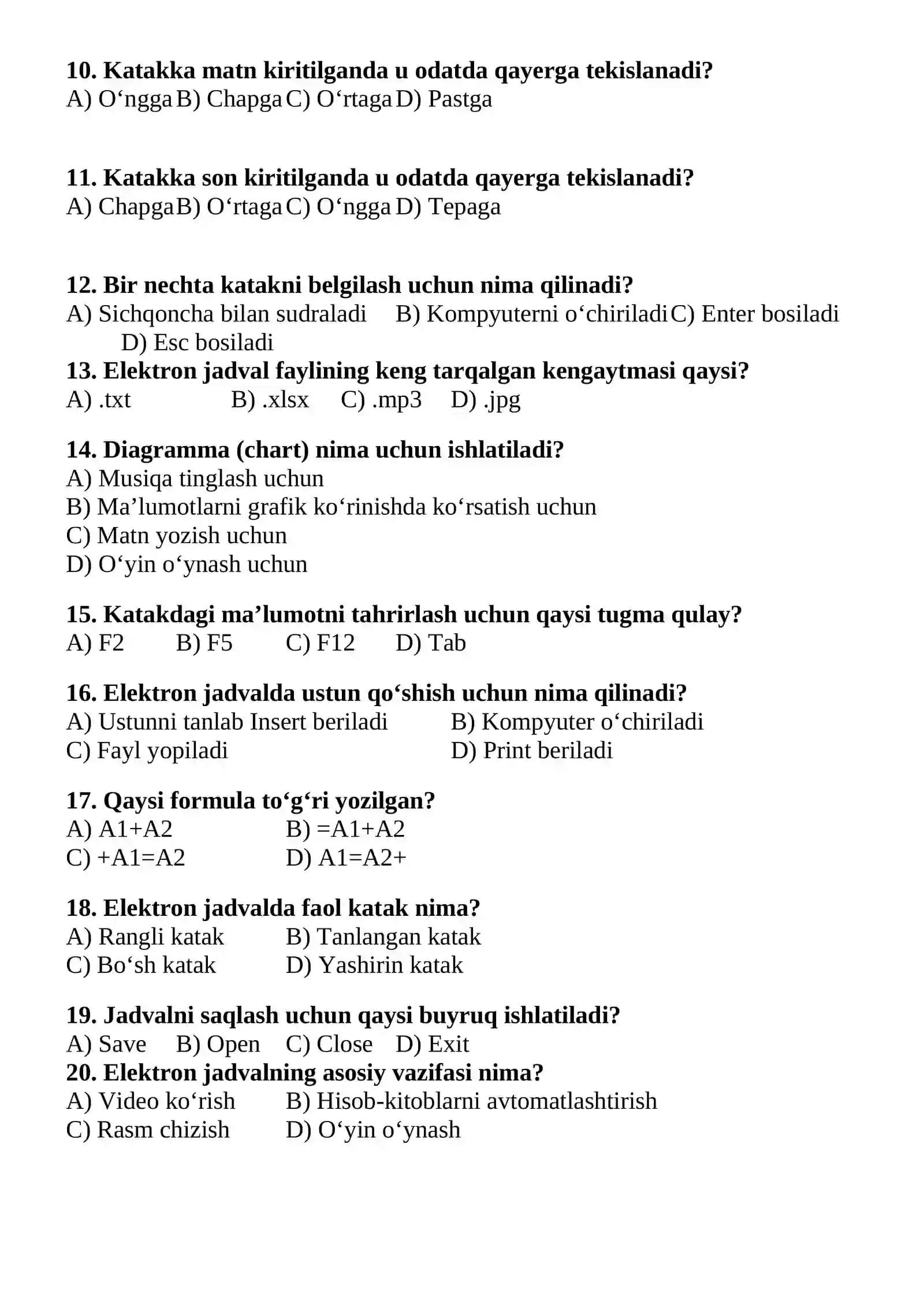 7-sinf informatika testi 2