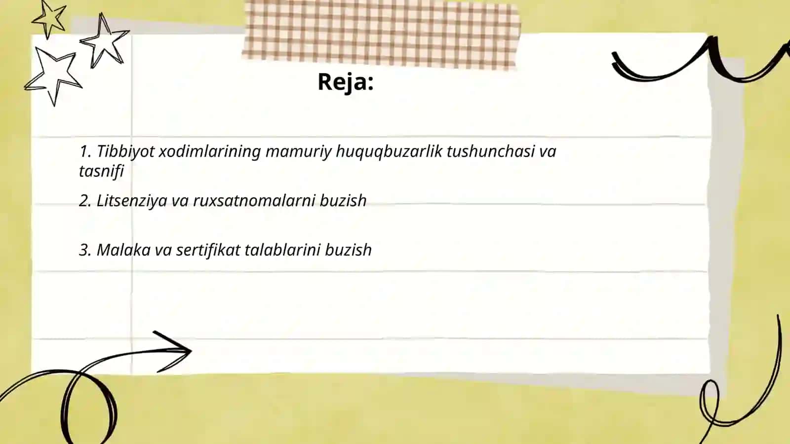 Tibbiyot xodimlarining mamuriy qilmishlari 2