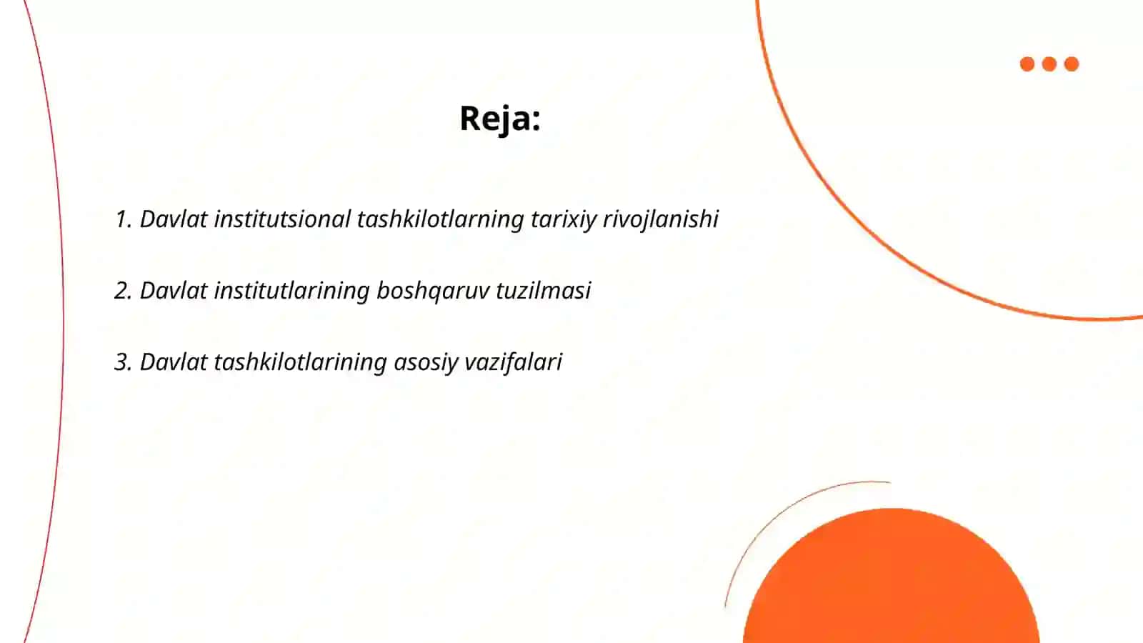 Davlat Institutsional tashkilot sifatida 2