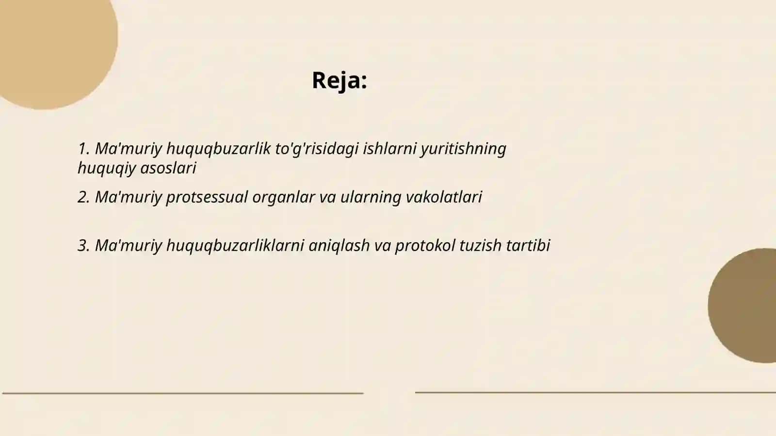 Ma'muriy huquqbuzarlik to'g'risidagi ishlarni yuritishning huquqiy asoslari 2