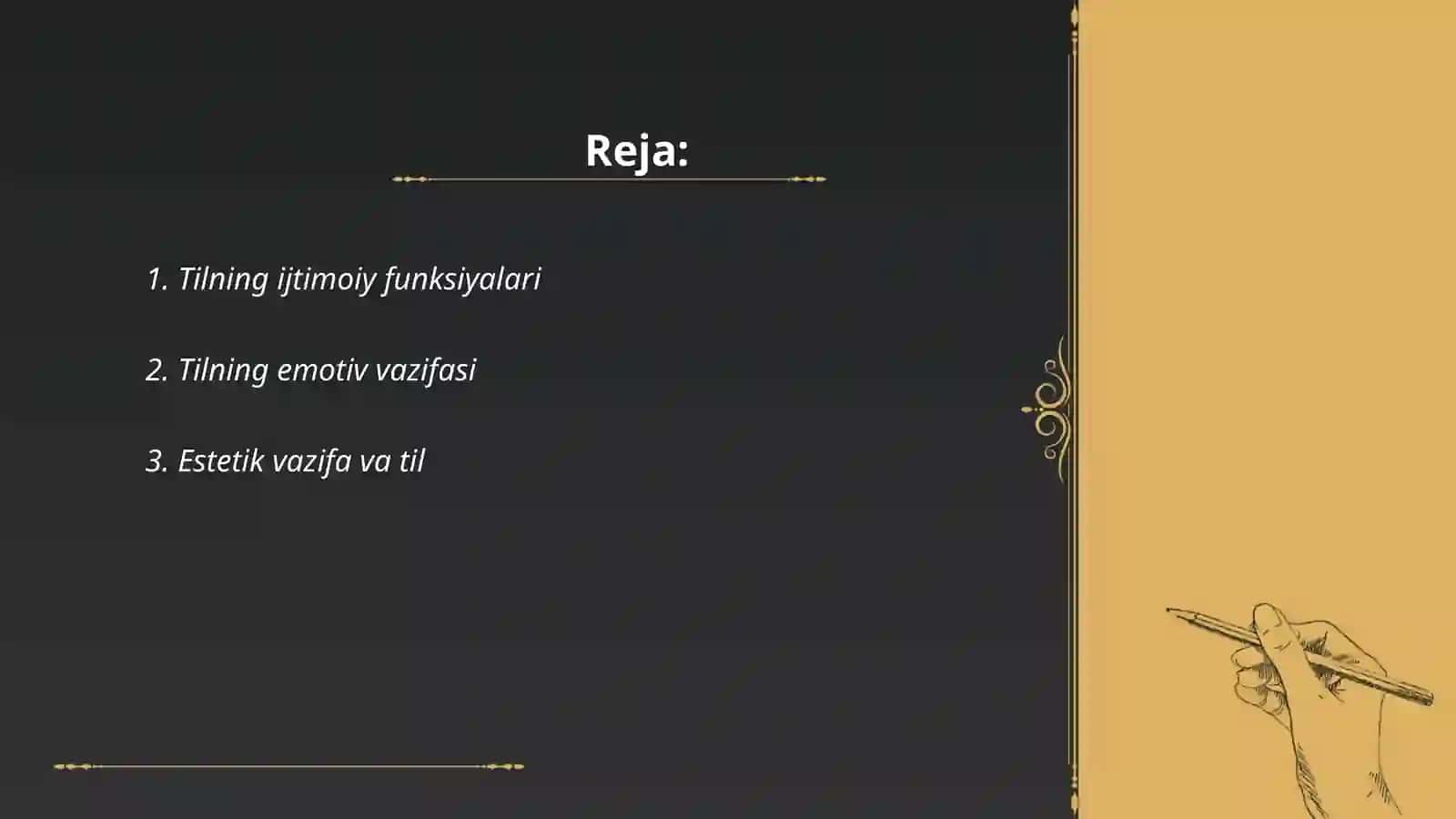 Tilning ijtimoiy vazifalari: emotiv, estetik, metalisoniy va boshqa vazifalari 2