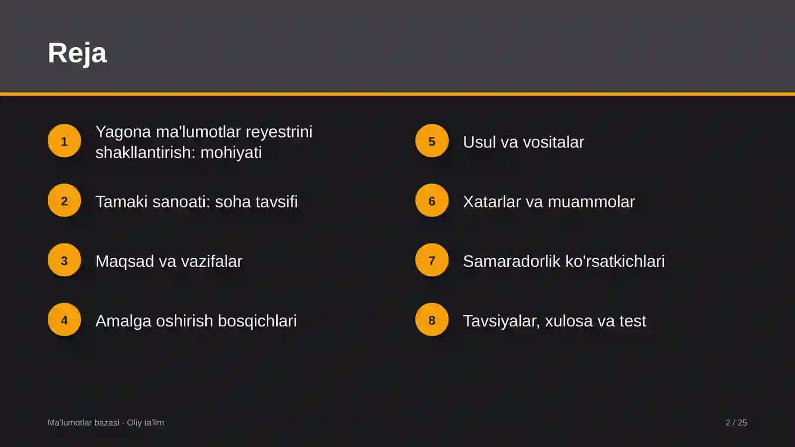 tamaki sanoatida yagona ma'lumotlar reyestrini shakllantirish 4412 2