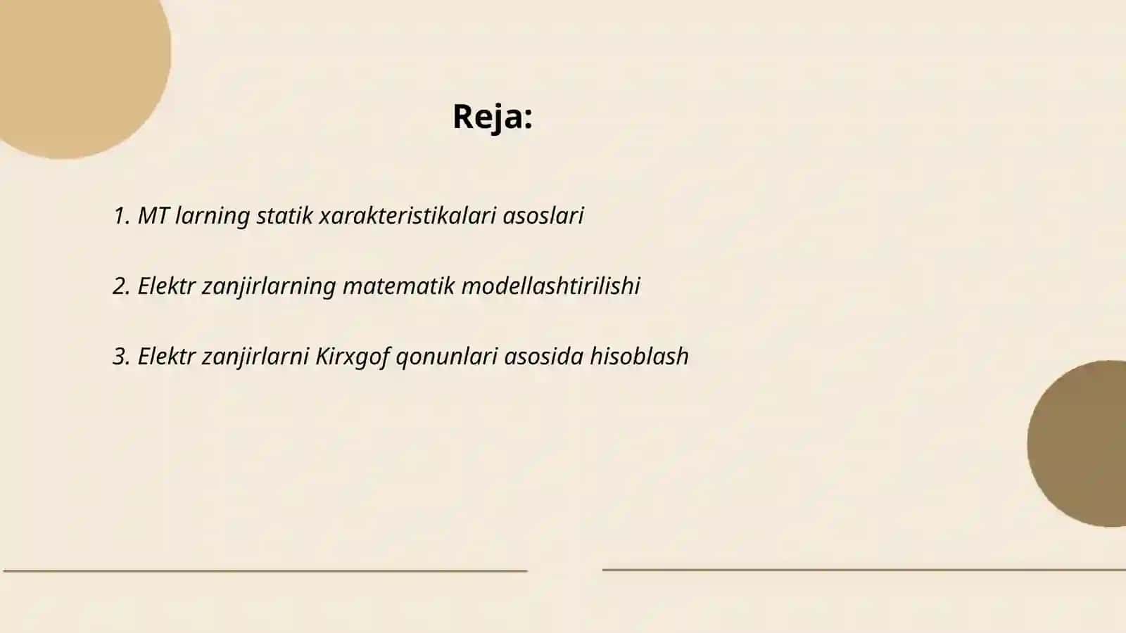 MT larning statik xarakteristikalari 2