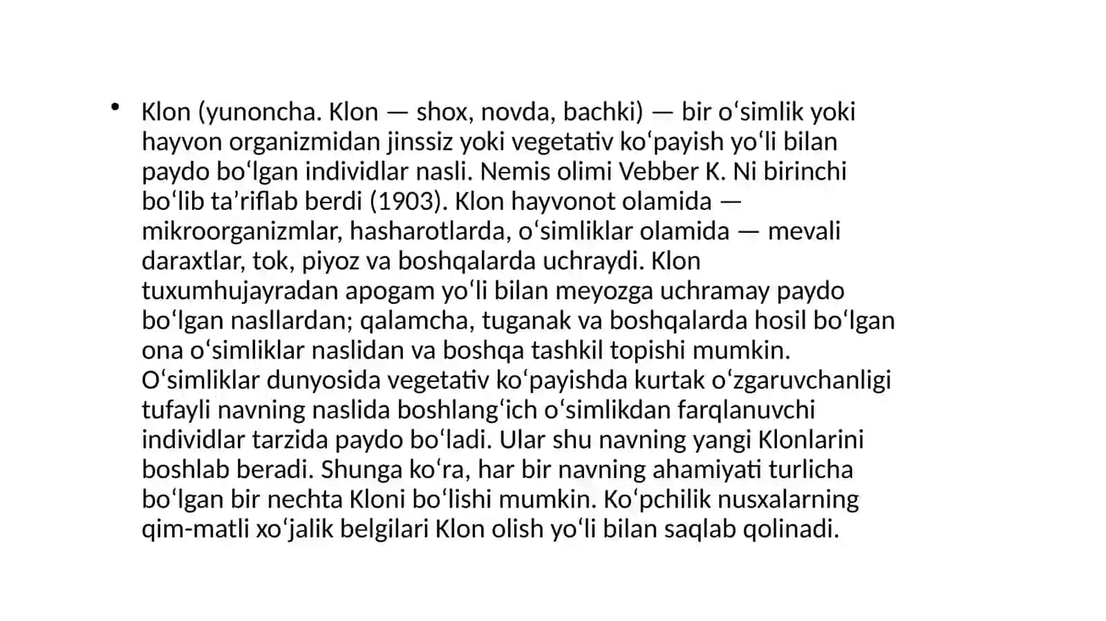 Klonlar. Klonlashtirish va uning klinik ahamiyati 2