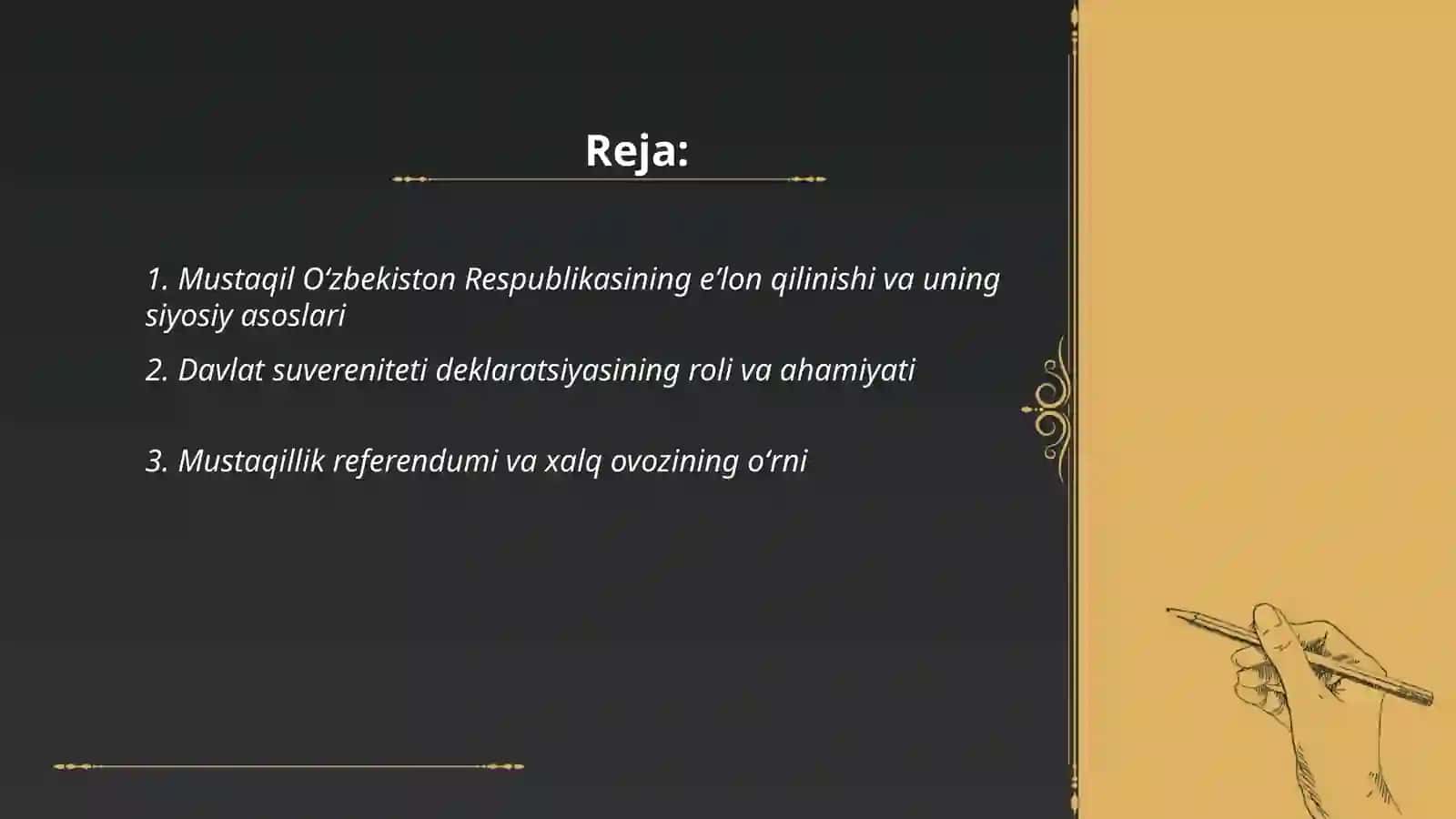 Mustaqil Oʻzbekiston Respublikasining tashkil topishi 2