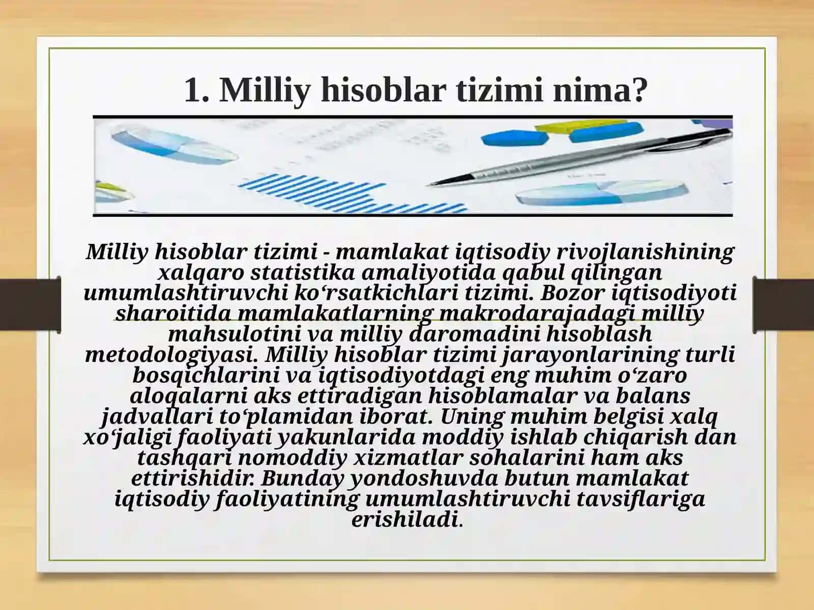 Milliy hisoblar tizimida tashqi iqtisodiy aloqalar statistikasi 2