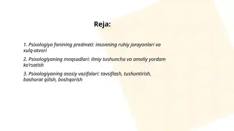 Psixologiya fanining predmeti maqsad va vazifalari 2