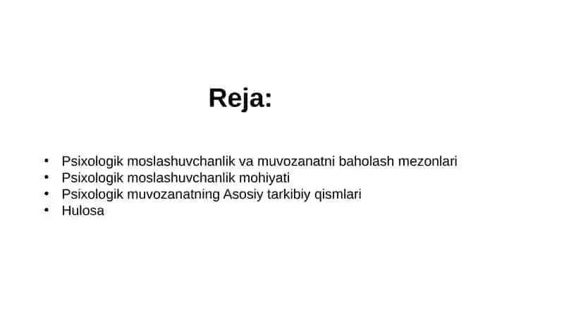 Psixologik moslashuvchanlik va muvozanatni baholash mezonlari 2