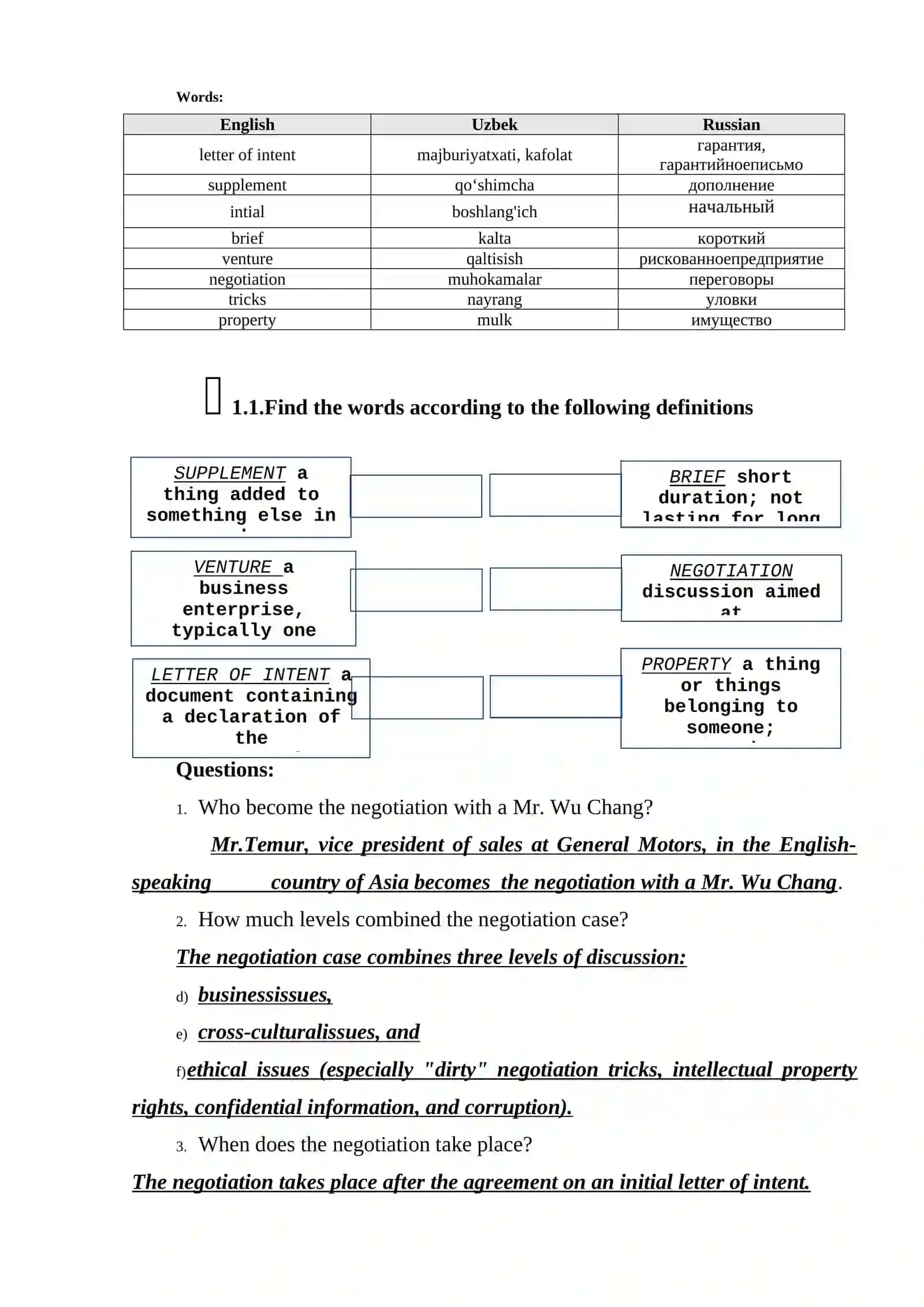 UNIT 1 LANGUAGE MISSION IN DISCUSSION 2