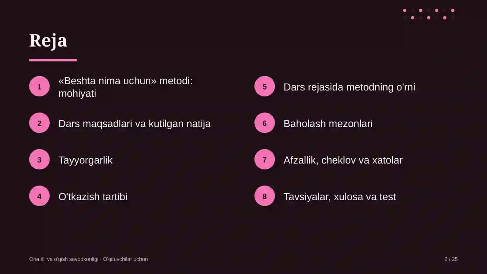 ona tili va o'qish savodxonligi darslarida beshta nima uchun metodidan foydalanish 8681 2