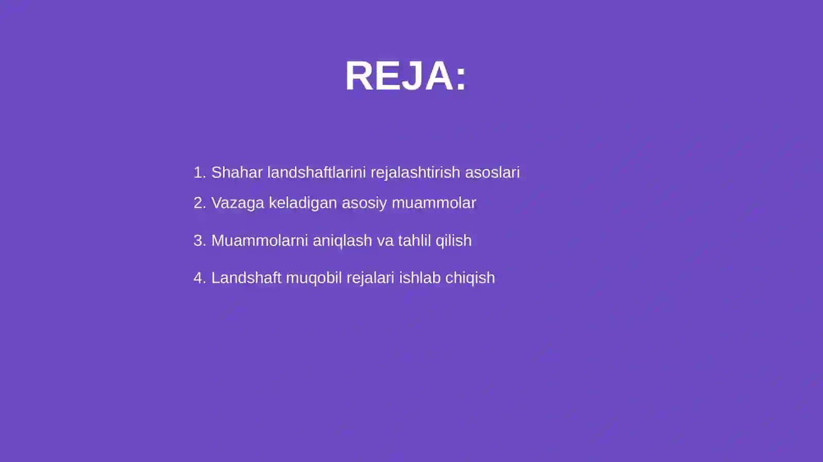 Shahar landshaftlarini rejalashtirish muammolari 2