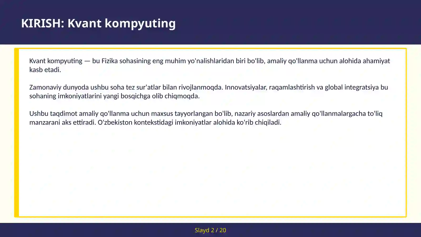 KIRISH: Kvant kompyuting 2