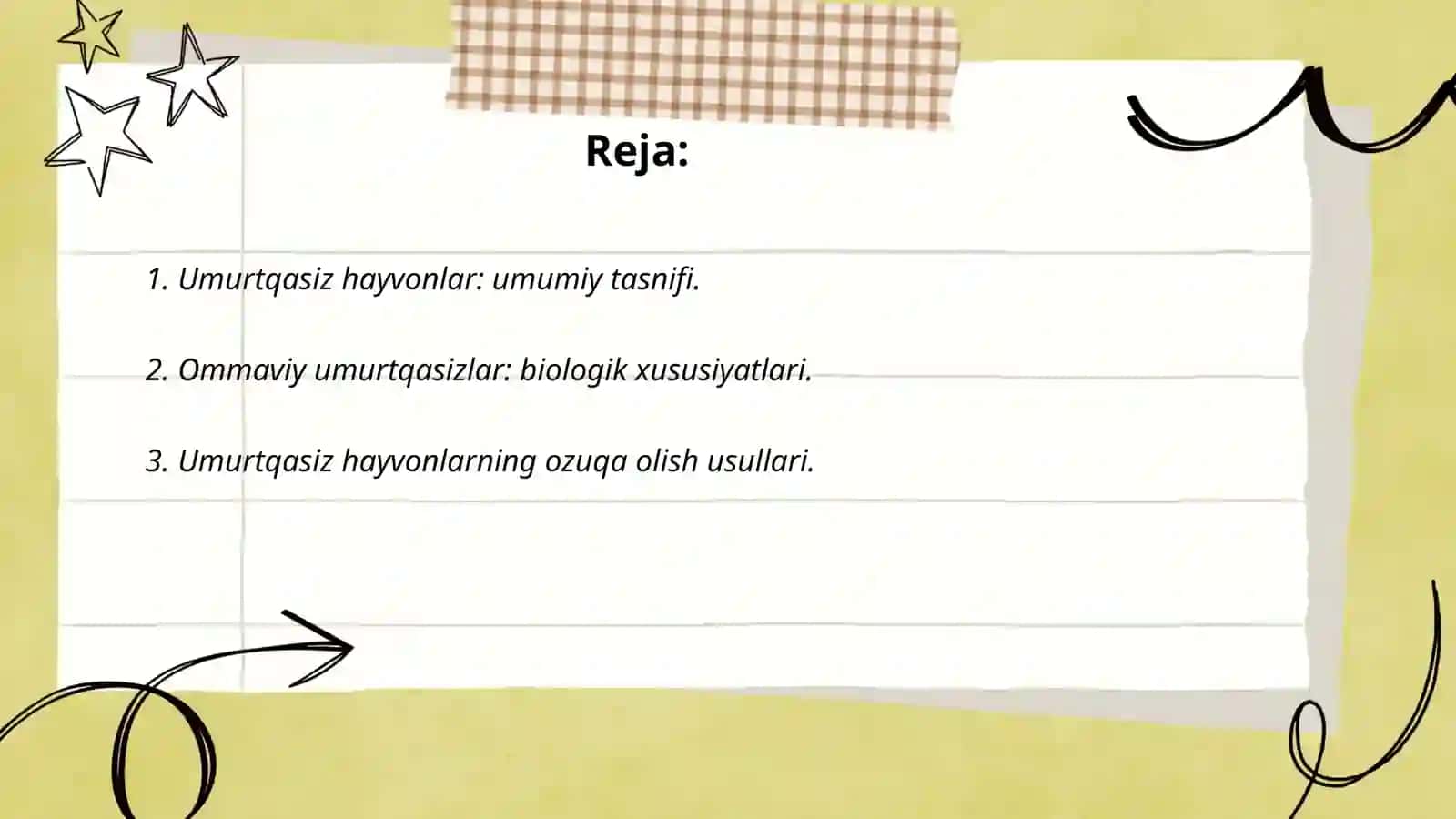 Umurtqasiz hayvonlar hilma xilligi o'qitish texnologiyasi 2