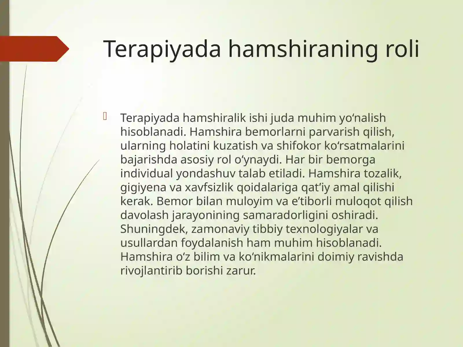 Terapiyada hamshiralik ishi 2