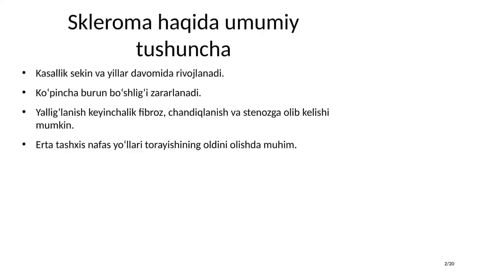 LOR a’zolari skleromasi 2