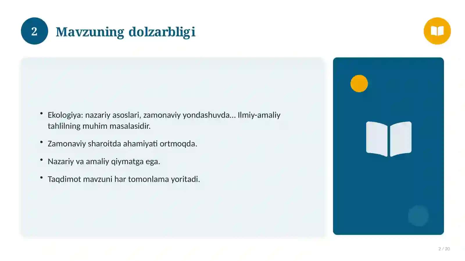 Ekologiya: nazariy asoslari, zamonaviy yondashuvda (Ilmiy maqola) 2