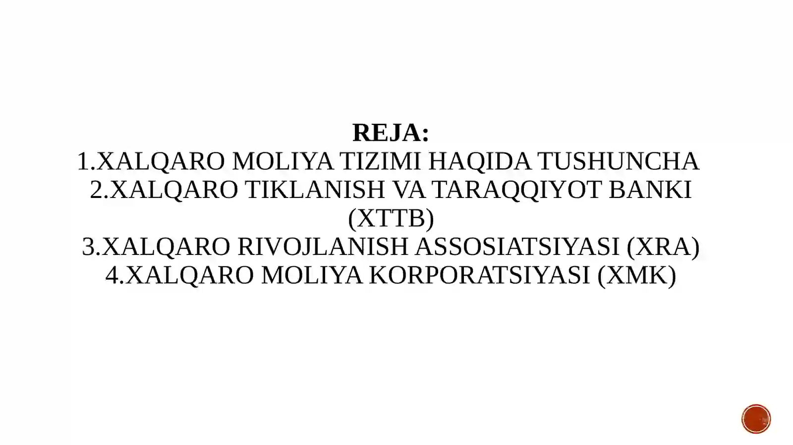 Xalqaro moliyaviy tizimi 2