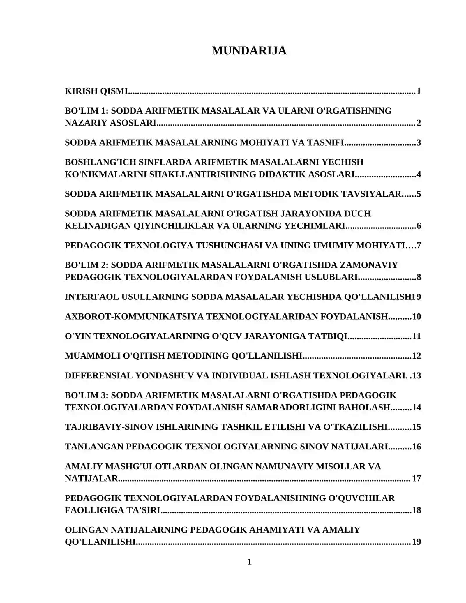 Sodda arifmetik masalalarni oʻrgatishda pedagogik texnologiyalardan foydalanish 2