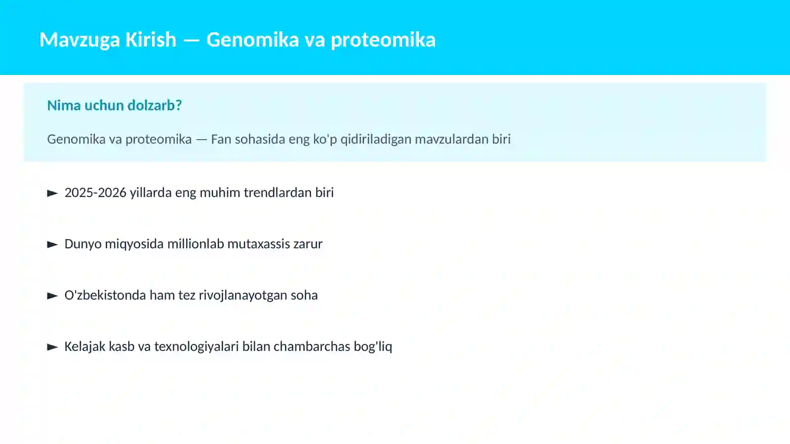 Genomika va proteomika 2
