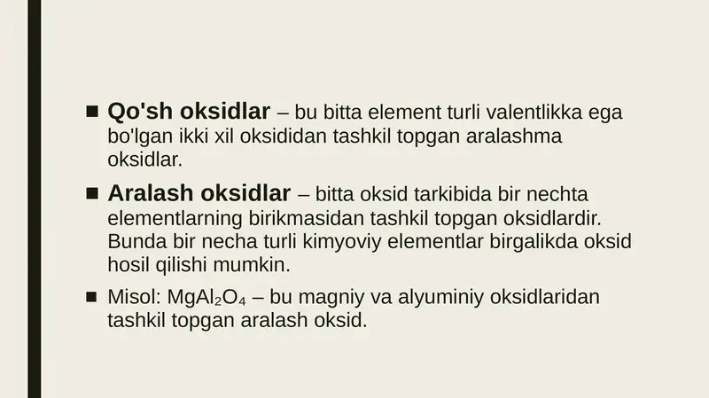 Qo'sh va aralash oksidlar va ularning olinishi 2