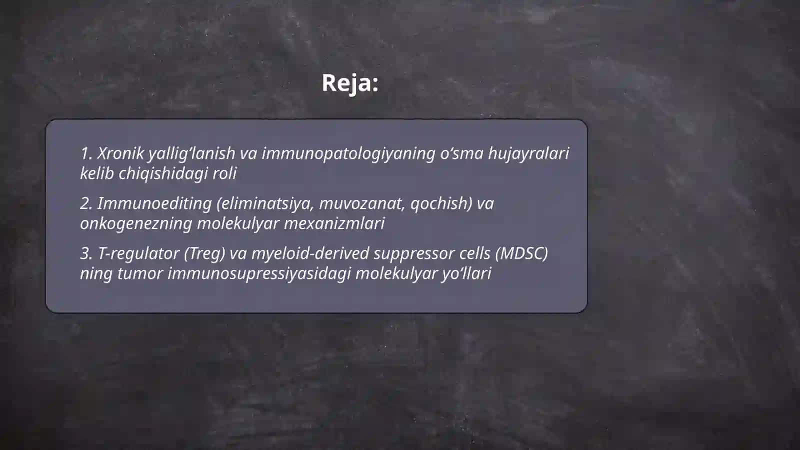 Immunopatalogiya,oʻsma hujayralarini kelib chiqishidagi ahamiyati 2
