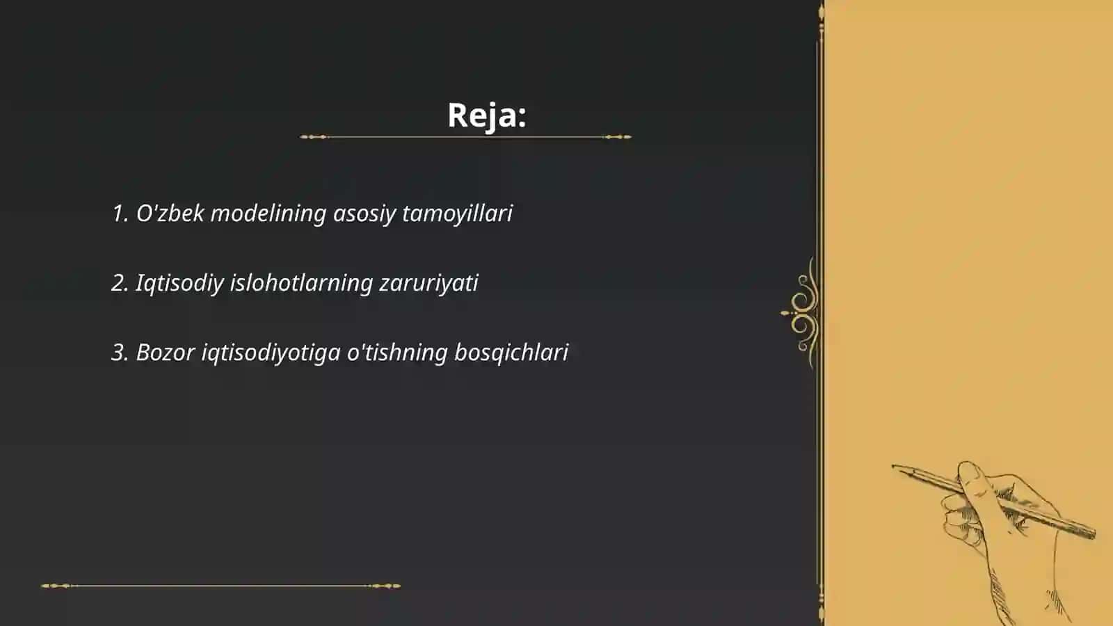 O'zbek modelining asosiy tamoyillari 2