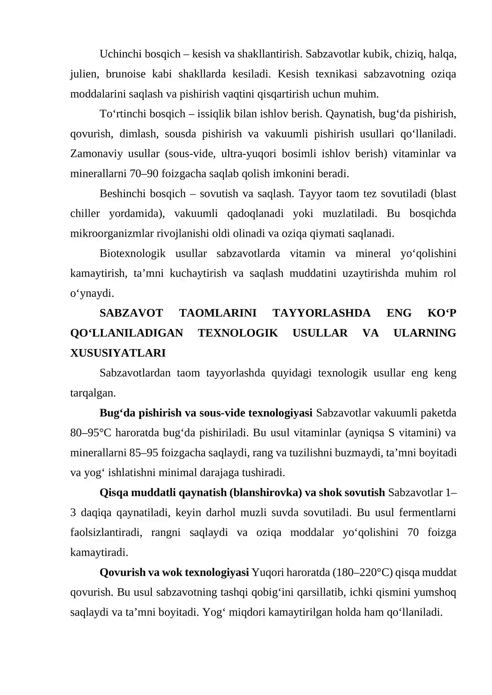 Sabzavotlardan taomlar tayyorlash texnologiyasi 2