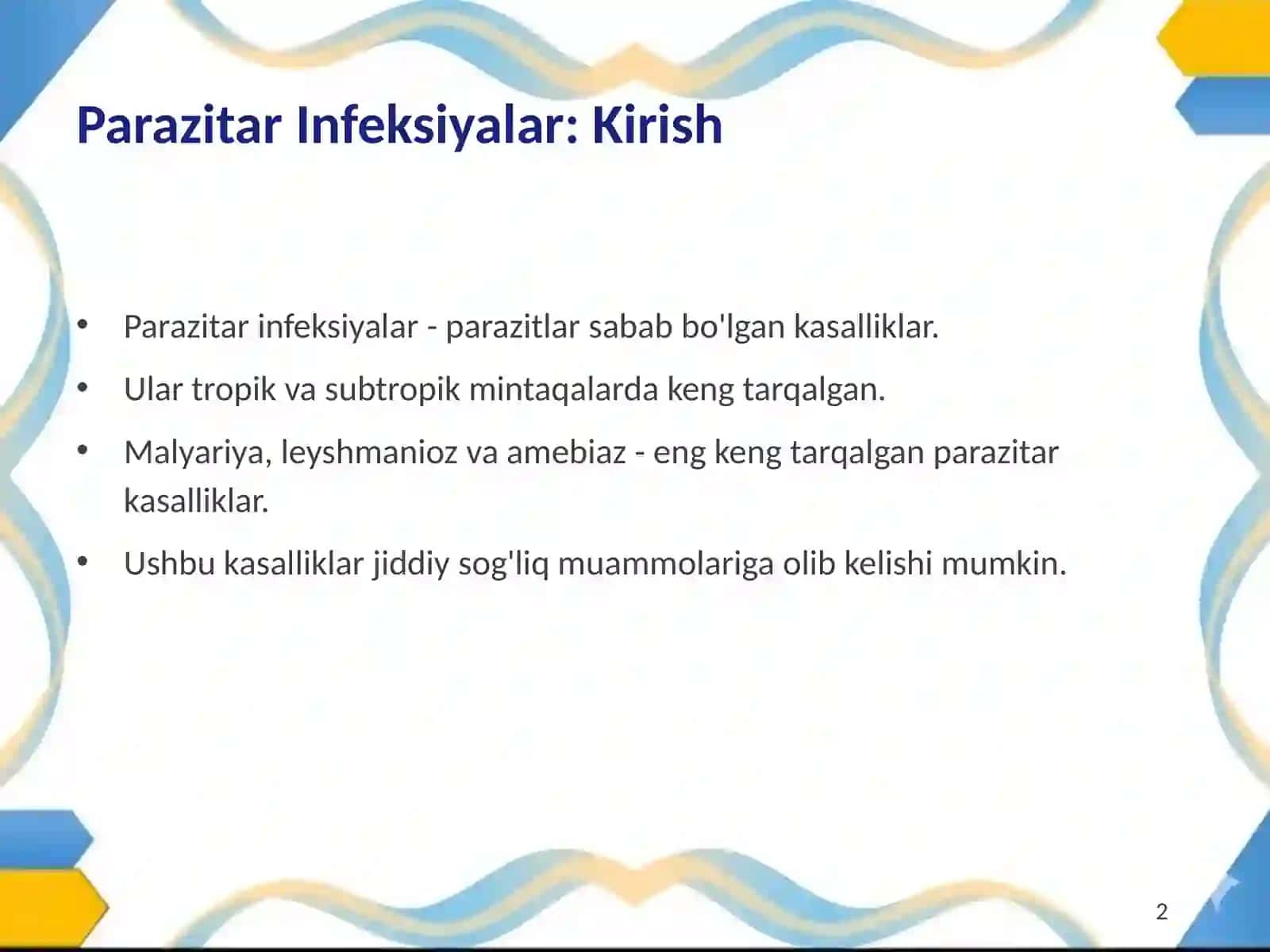 Parazitar Infeksiyalar: Malyariya, Leyshmanioz va Amebiaz 2