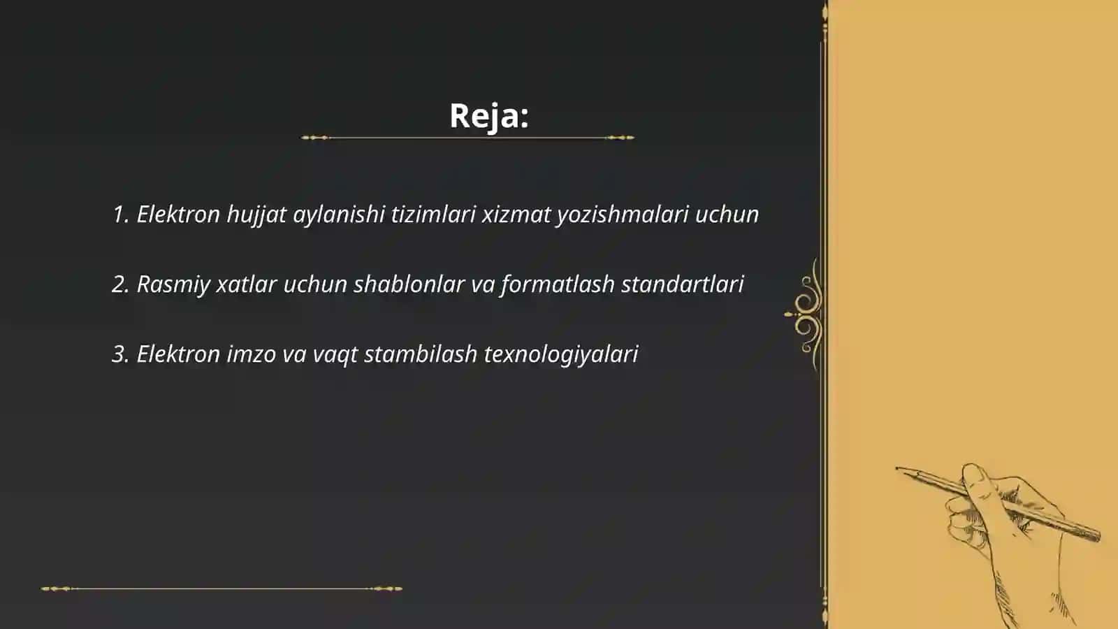 Xizmat yozishmalari bilan ishlash texnologiyalari 2