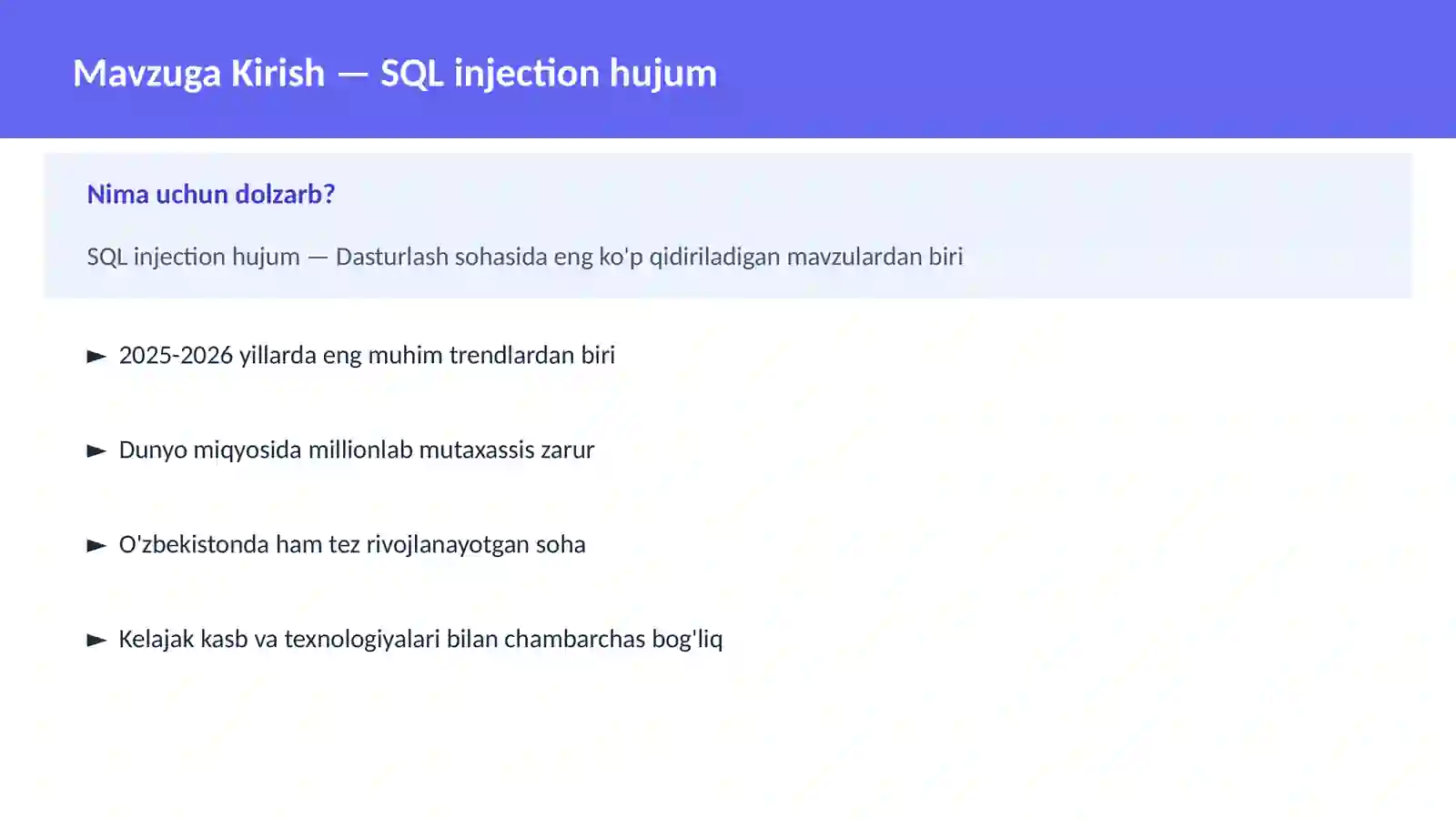 SQL injection hujum 2