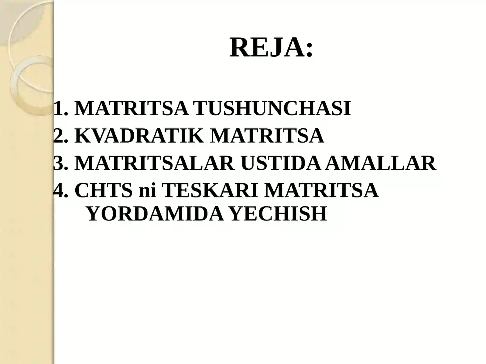 MATRITSA VA ULAR USTIDA AMALLAR 2