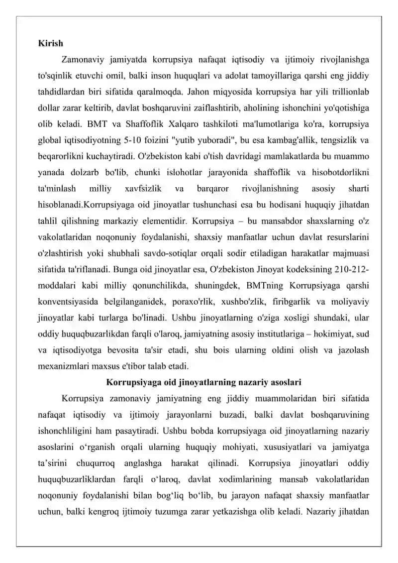 Korrupsiyaga oid jinoyatlar tushunchasi 2
