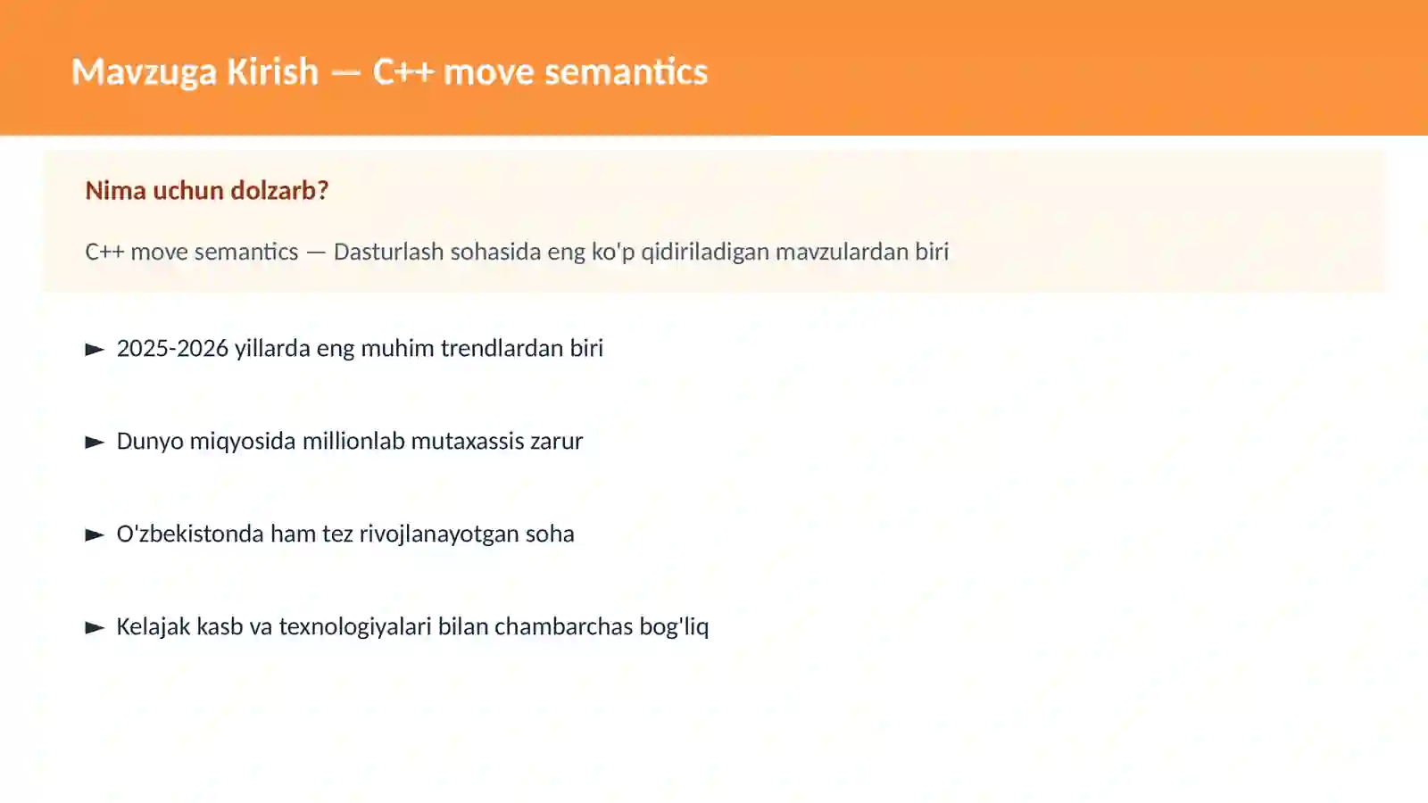 C++ VA TIZIM DASTURLASH 2