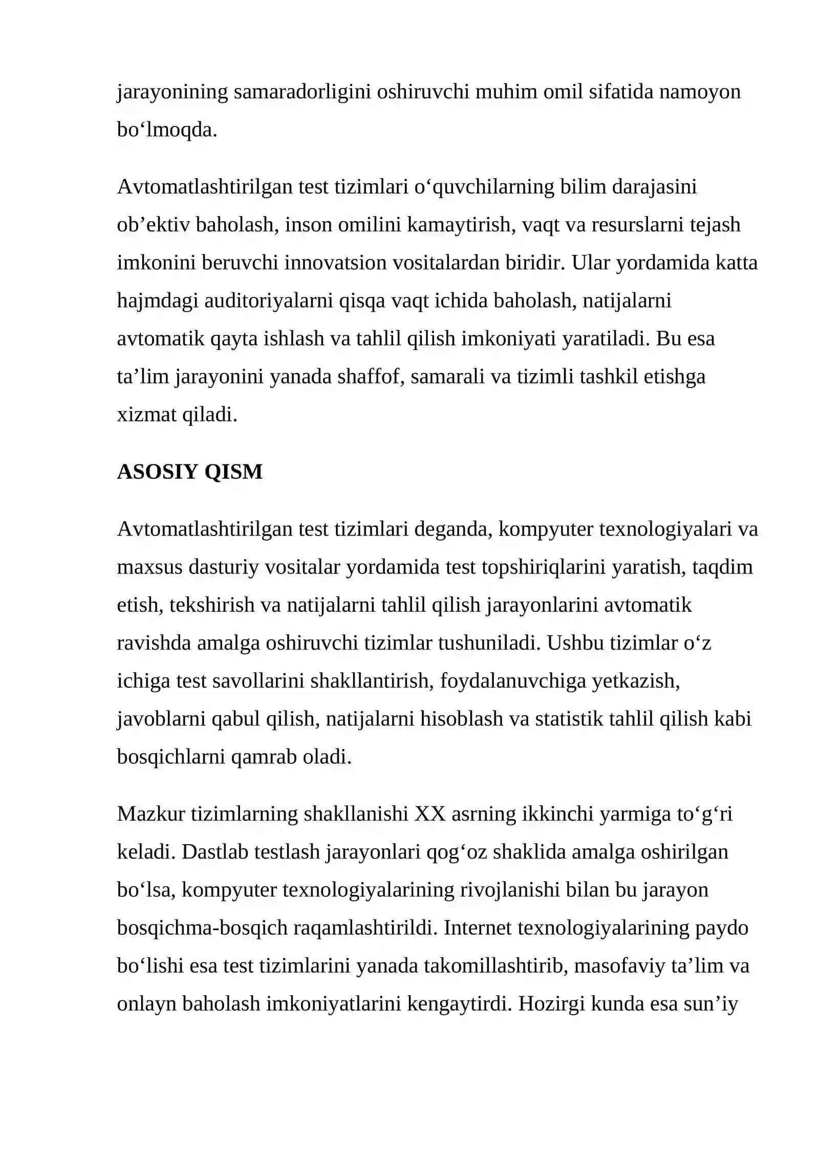 AVTOMATLASHTRILGAN TEST TIZIMLAR 2
