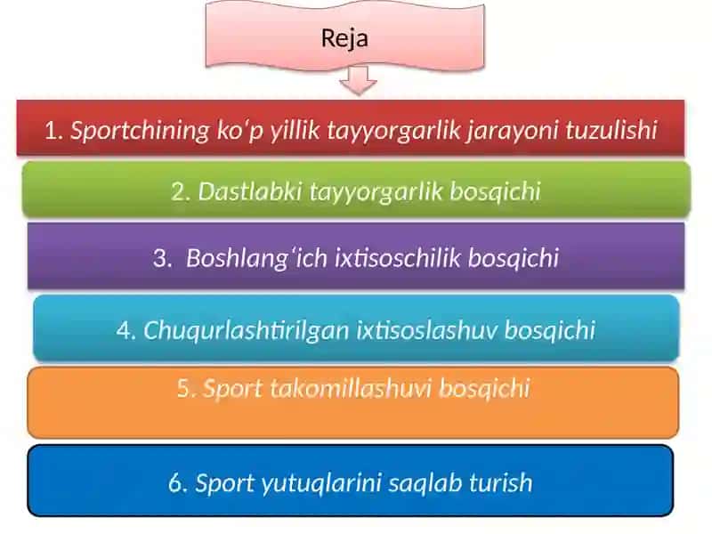 Sport tayyorgarligi koʻp yillik jarayon sifatida va uning tuzilmasi 2