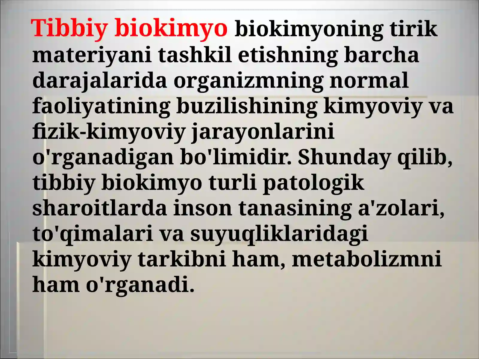 Tibbiy biokimyo 2