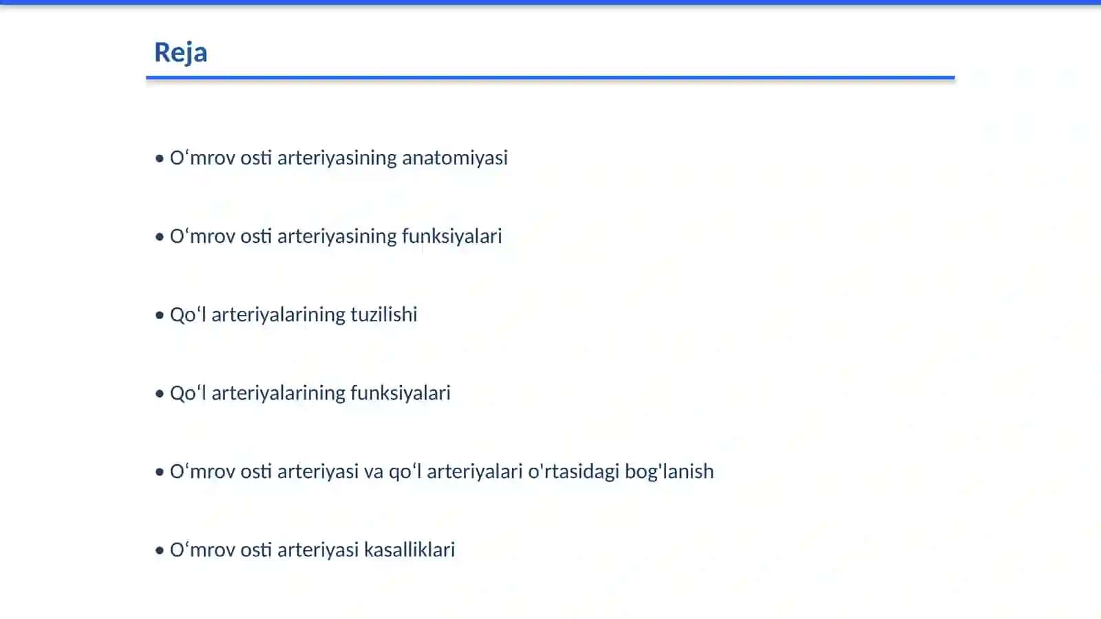 Oʻmrov osti arteriyasi. Qoʻl arteriyalari 2