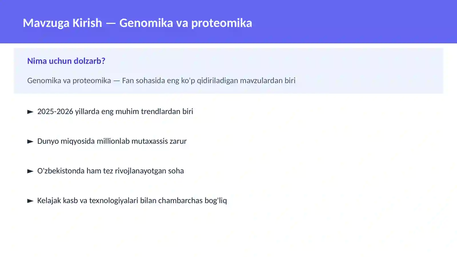 Genomika va proteomika 2