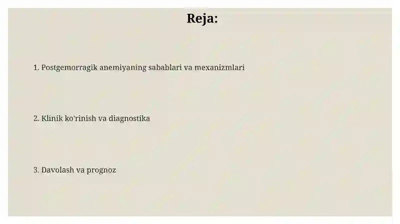 Postgemorragikanemiya 2