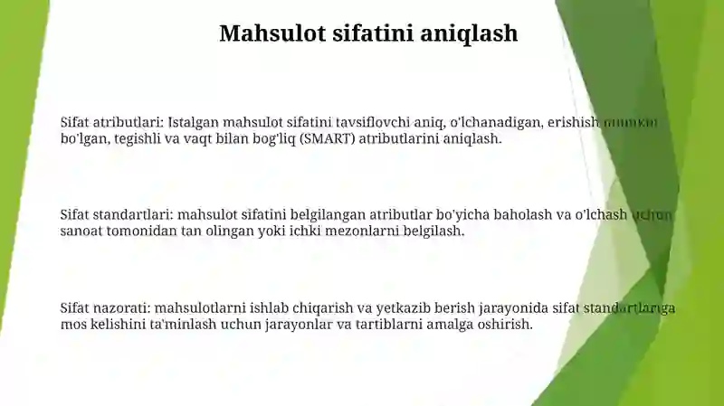 Mahsulot Sifati 2