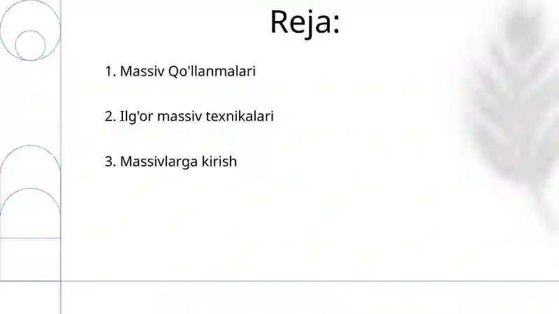 Massivlar (Arrays) 2