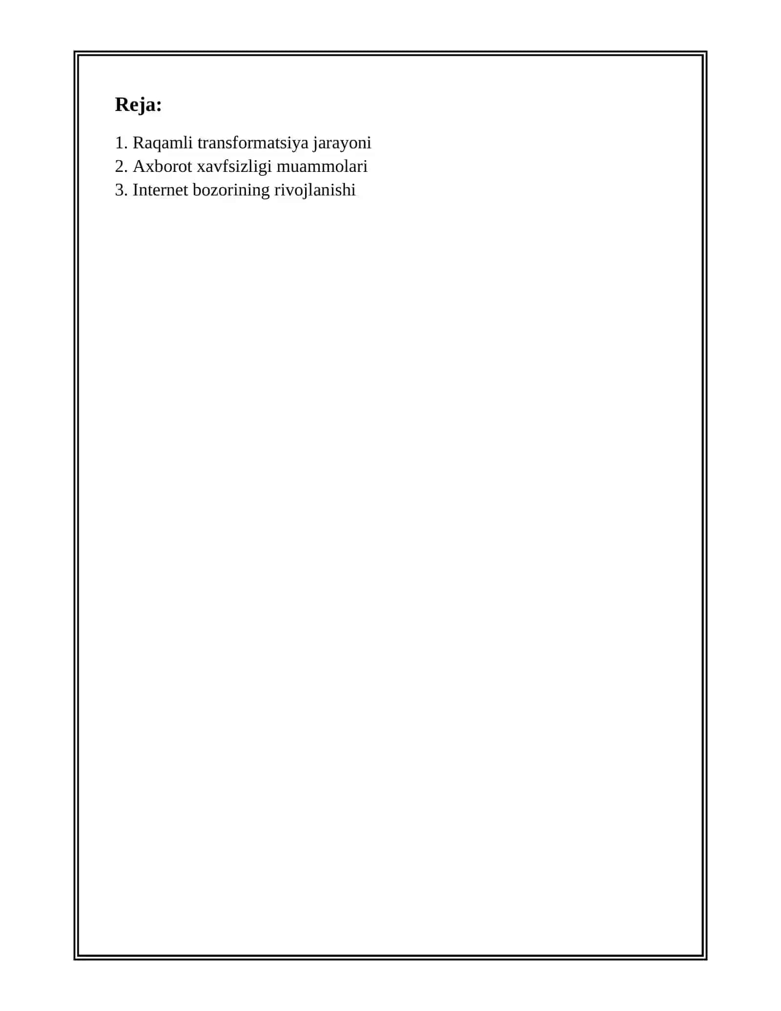 RESPUBLIKA KOMMUNIKATSION VA AXBOROT BOZORLARINI SHAKLLANTIRISH MUAMMOLARI 2