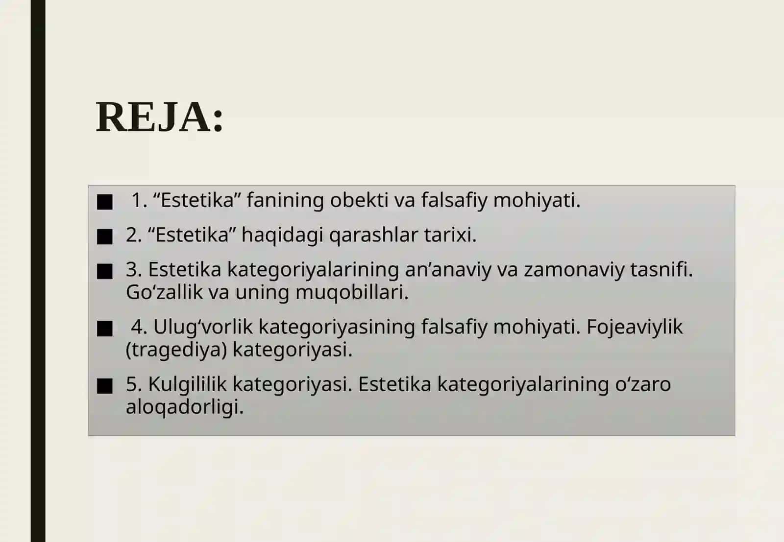 Estetika nazariyasi 2