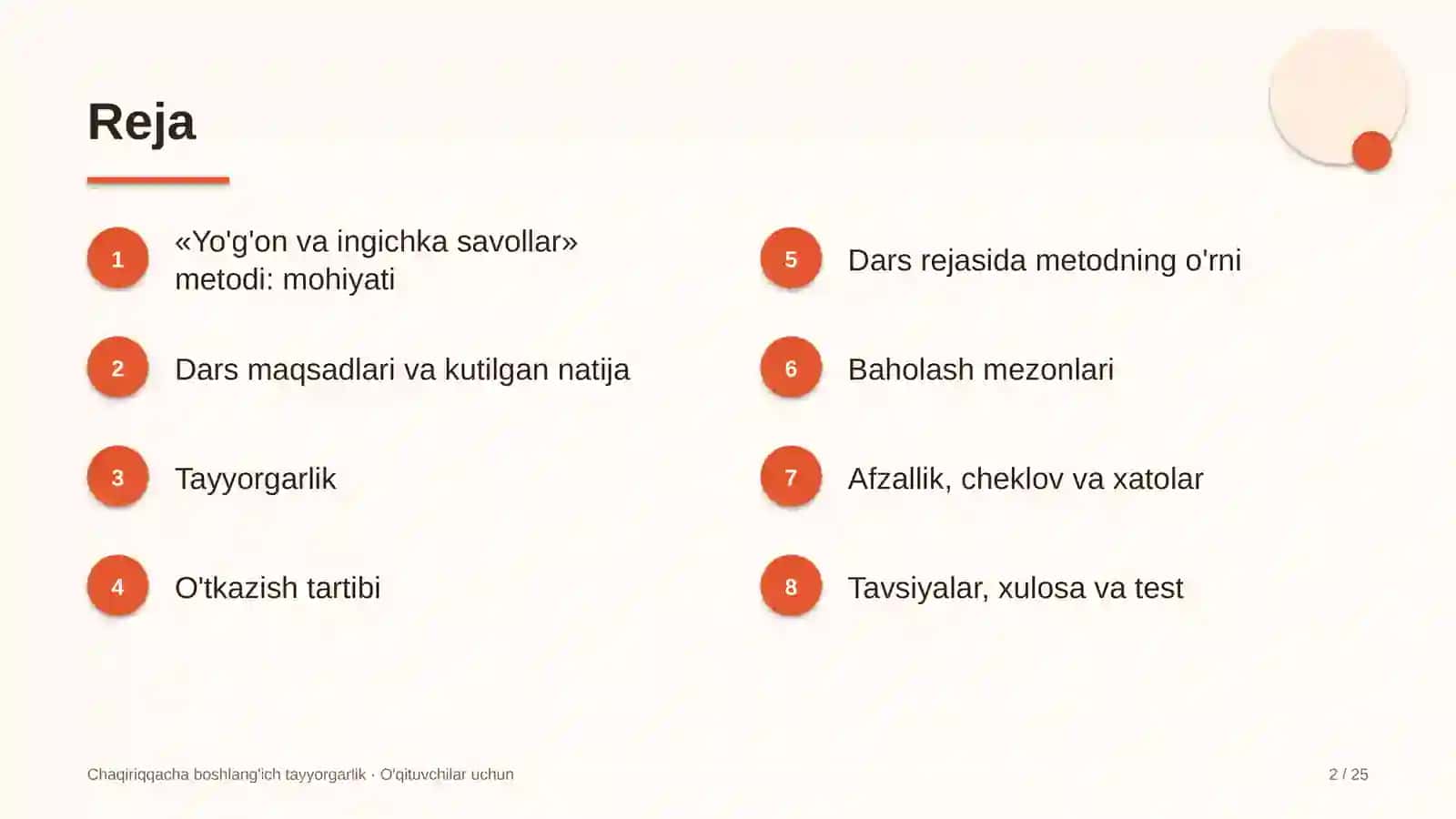 chaqiriqqacha boshlang'ich tayyorgarlik darslarida yo'g'on va ingichka savollar metodidan foydalanish 6529 2