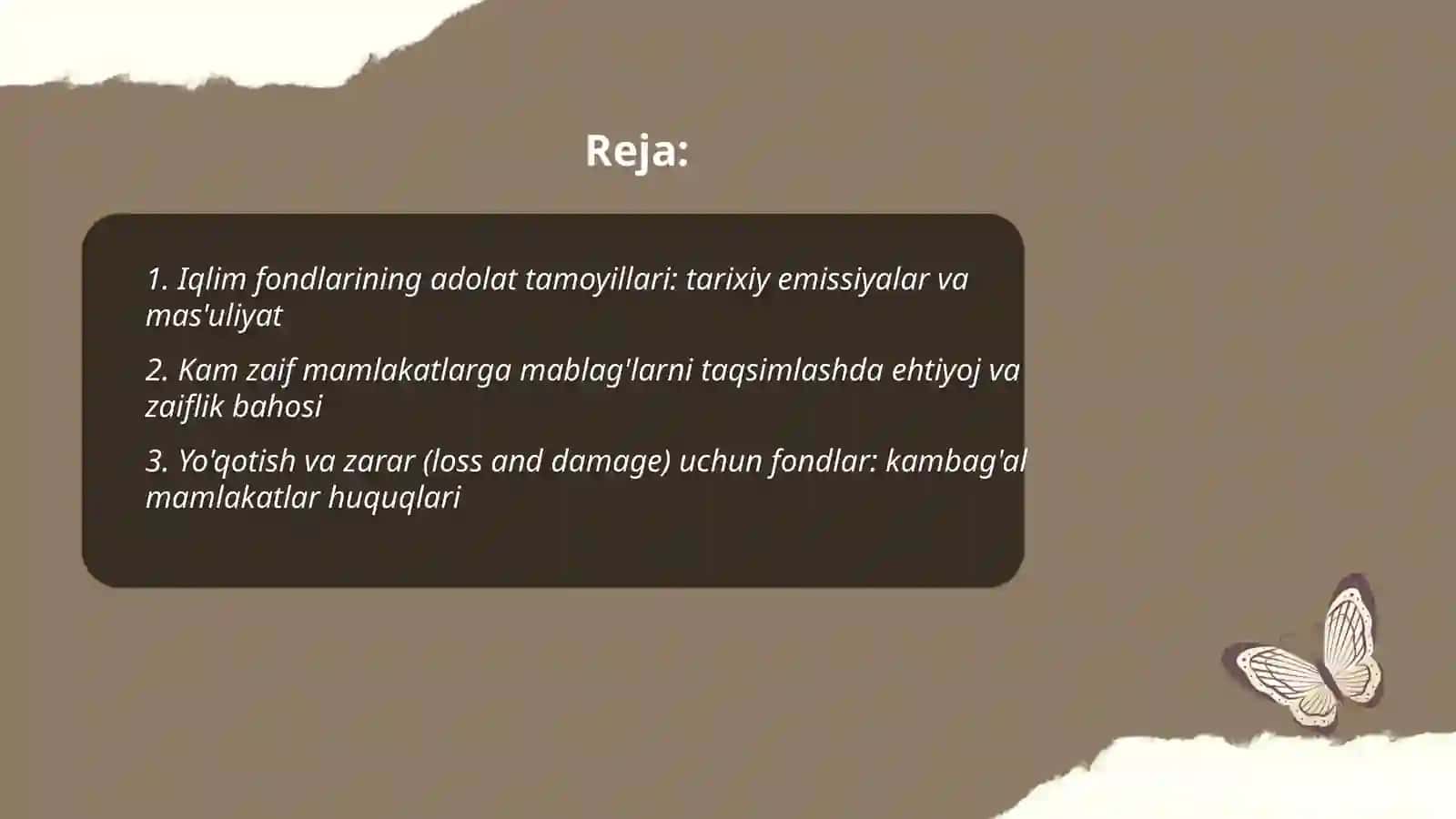 Iqlim fondlarining taqsimlanishi: kambag'al mamlakatlar uchun adolat muammolari 2