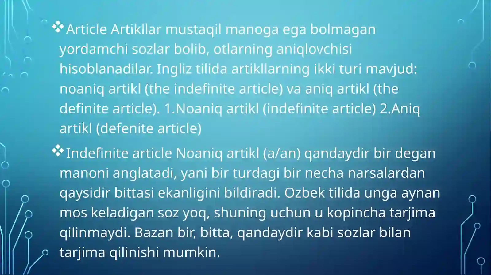 Artikllar 2