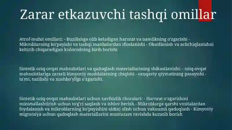 Sintetik Oziq Ovqat Mahsulotlari Va Qadoqlash-O'Rash Materiallari Zarari 2