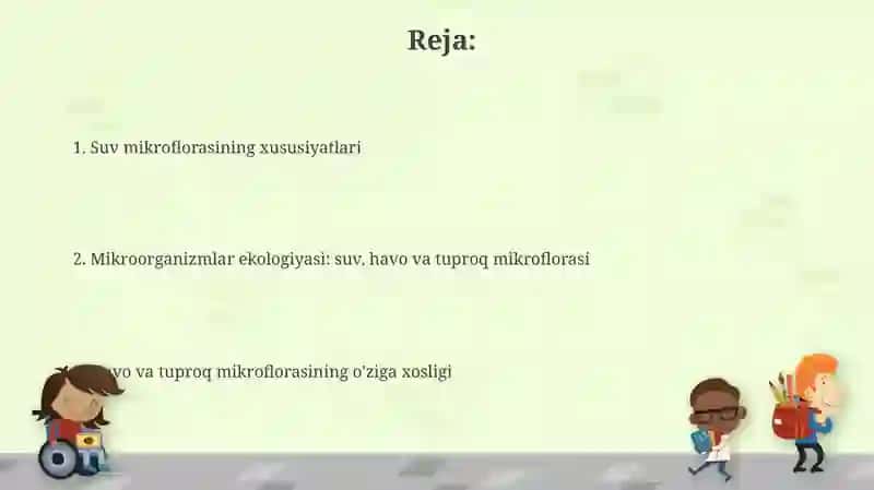 Mikroorganizmlar ekologiyasi. Suv, havo, tuproq mikroflorasi 2