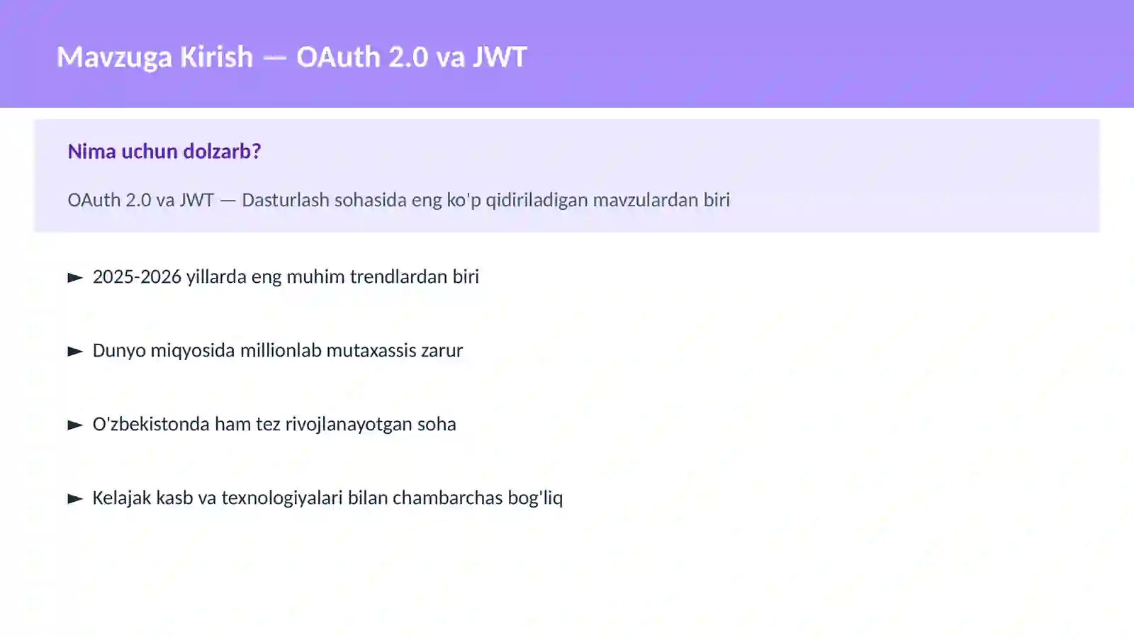 OAuth 2.0 va JWT 2
